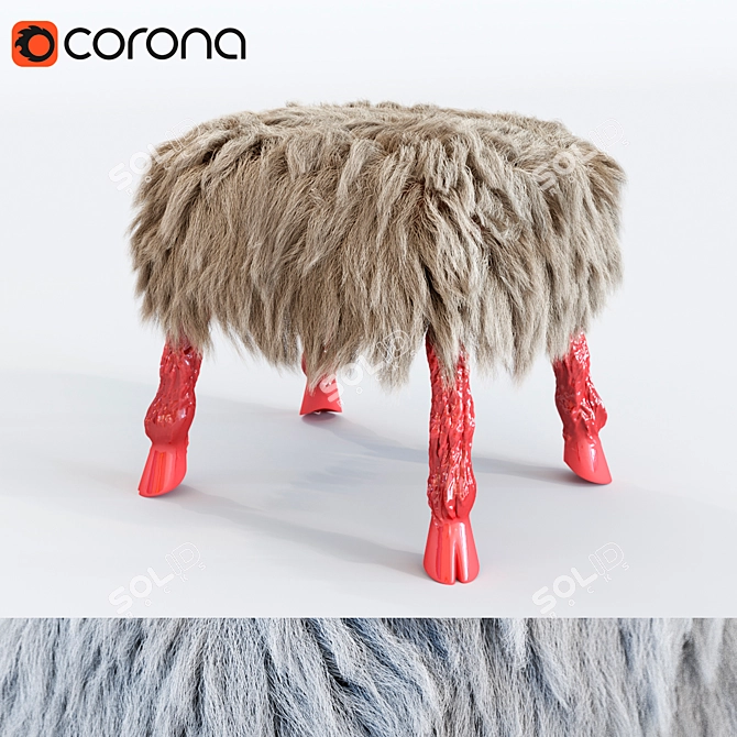 Geometric Wool Chair: Marc Bankowsky Style 3D model image 1