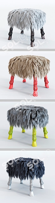 Geometric Wool Chair: Marc Bankowsky Style 3D model image 2