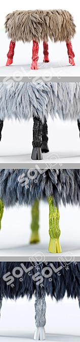 Geometric Wool Chair: Marc Bankowsky Style 3D model image 3