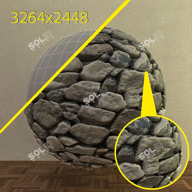 Natural Stone Wall Tiles 3D model image 2