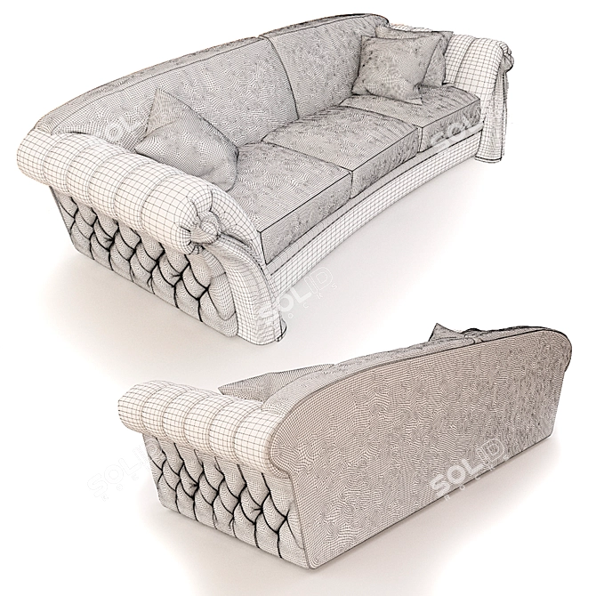 Silver Fox Classic Sofa 3D model image 2