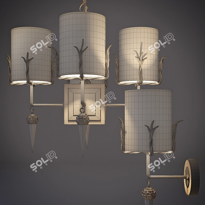 Diego Chandelier and Sconces Set 3D model image 3