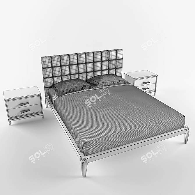 Italian Elegance in Bed: Dale Italia 3D model image 2