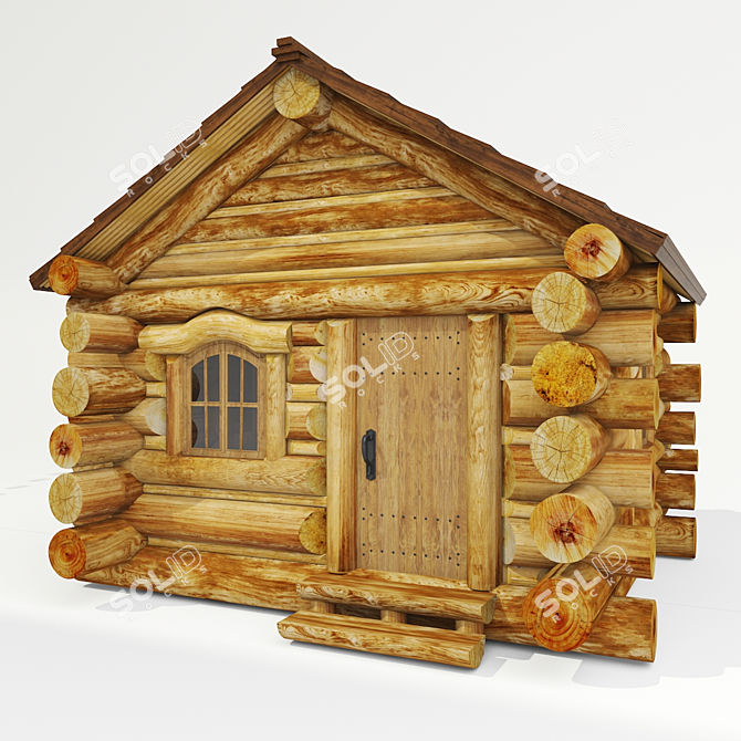 Rustic Wooden Cabin: Quality VRay 2.0 3D model image 1