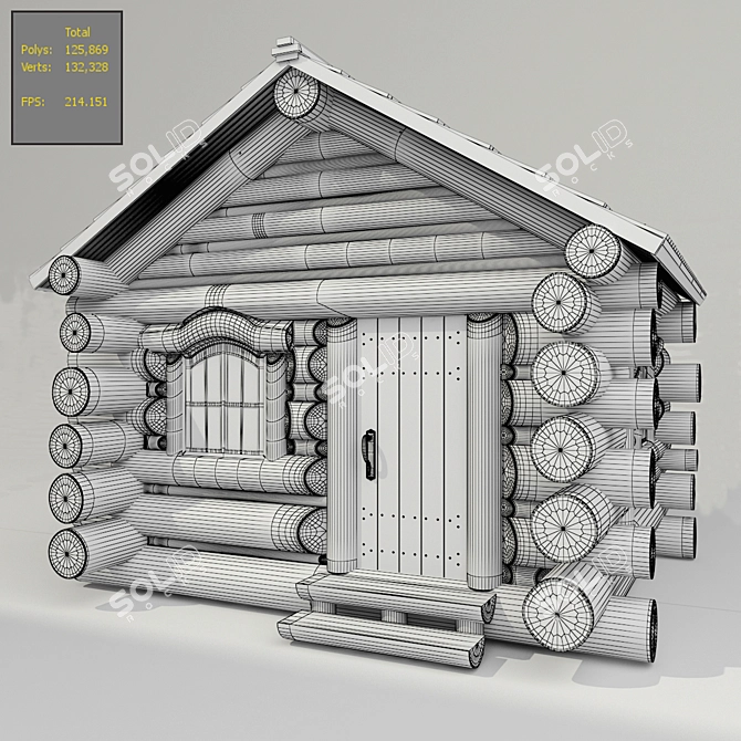 Rustic Wooden Cabin: Quality VRay 2.0 3D model image 3