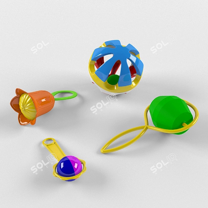 Baby Rattles Set 3D model image 1