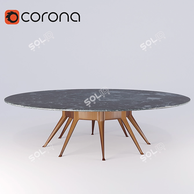 GUGLIELMO ULRICH Mid-Century Modern Table 3D model image 1