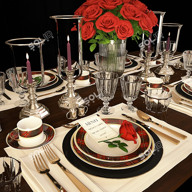 Elegant Duke Tableware Collection 3D model image 2