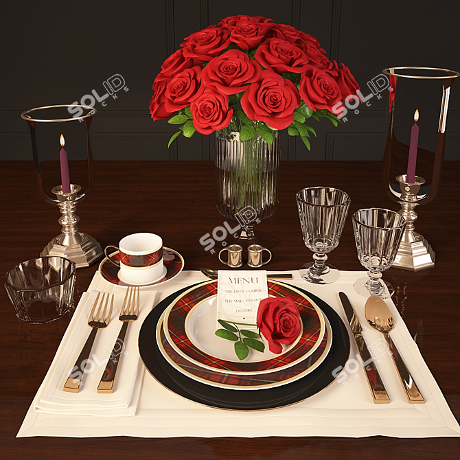 Elegant Duke Tableware Collection 3D model image 3