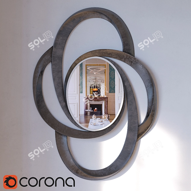 Refined Reflection: Contemporary Wall Mirror 3D model image 1