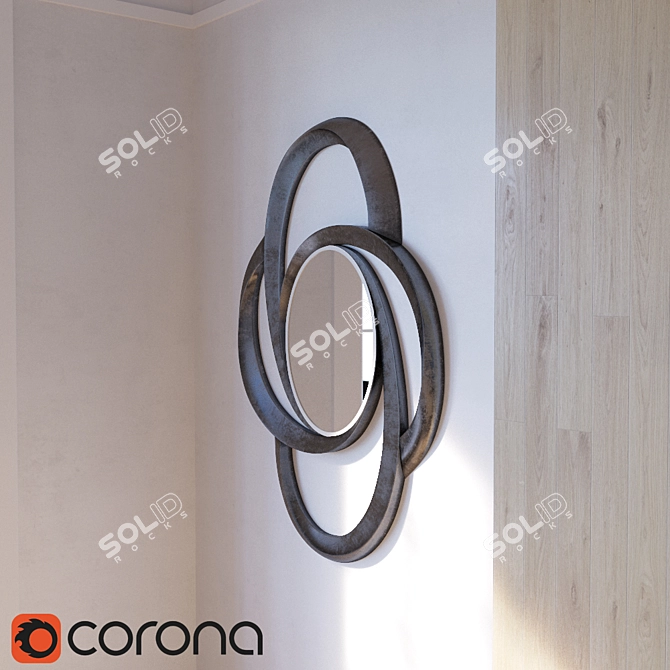 Refined Reflection: Contemporary Wall Mirror 3D model image 2