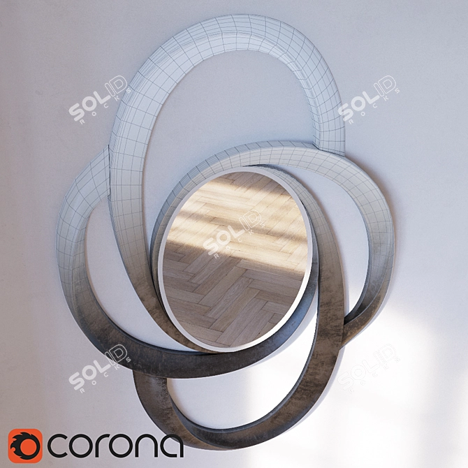 Refined Reflection: Contemporary Wall Mirror 3D model image 3