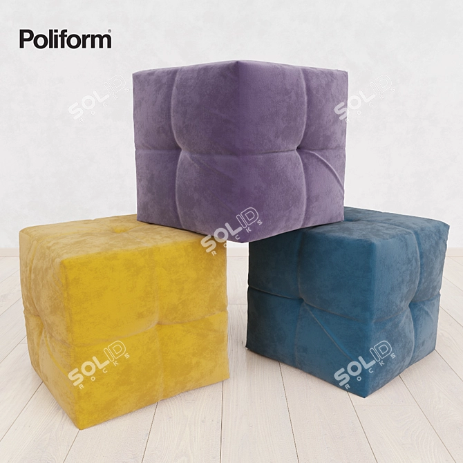 Modern Chic Pouf Ottoman 3D model image 1