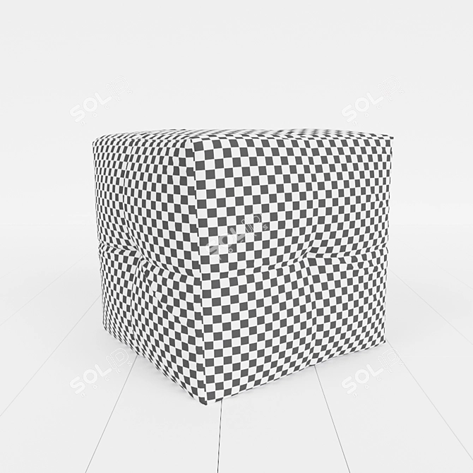 Modern Chic Pouf Ottoman 3D model image 2