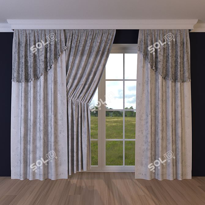 Sheer Window Curtain 3D model image 2