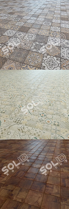 Stylish "BARBER" Floor Tiles 3D model image 3