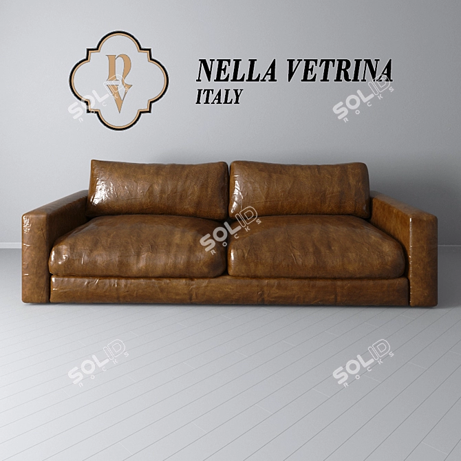 Italian Leather Billy Sofa 3D model image 1