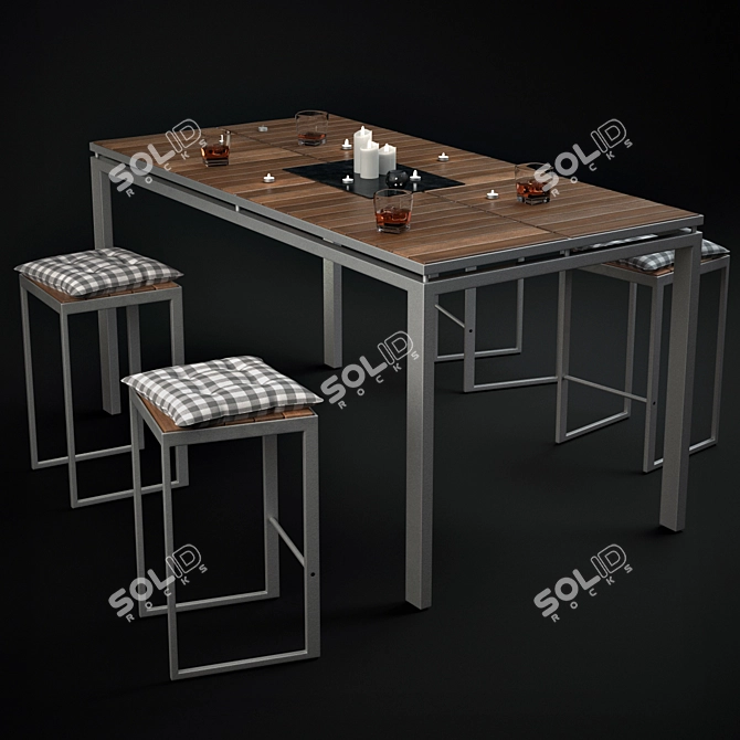 Morrison Table Set: Complete with Accessories 3D model image 1