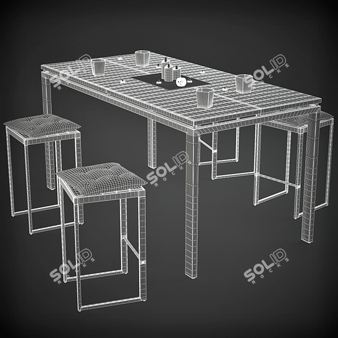 Morrison Table Set: Complete with Accessories 3D model image 3