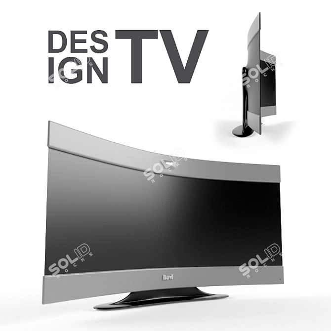 Curved Designer TV 3D model image 1