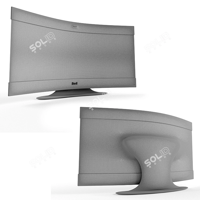 Curved Designer TV 3D model image 3