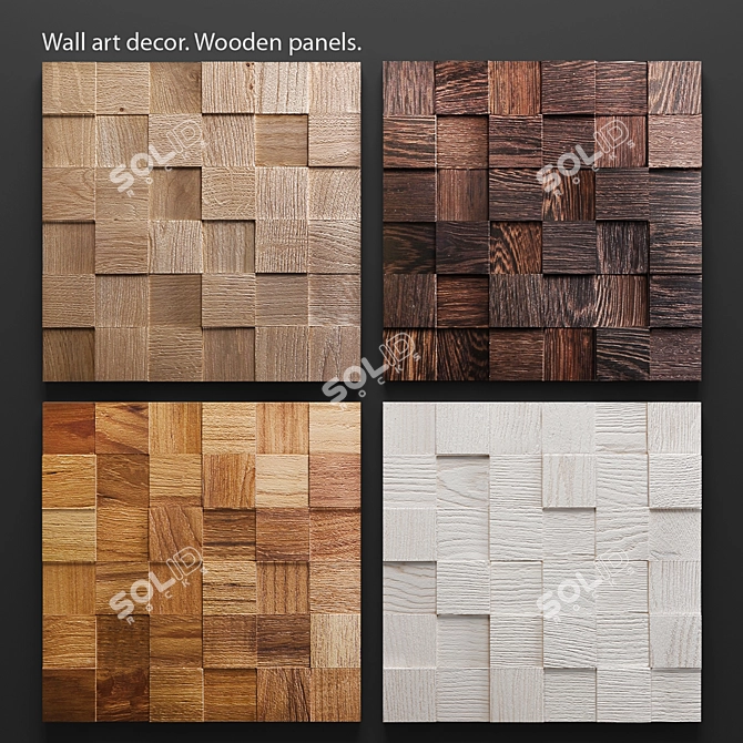 Wooden Art Panels 3D model image 1