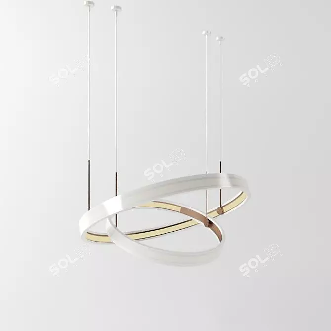 Sleek LED Ceiling Light 3D model image 2