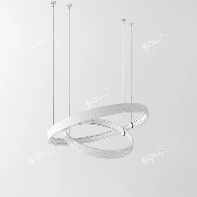 Sleek LED Ceiling Light 3D model image 3