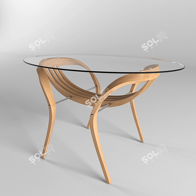 Sleek Glass Table: Transparent & Modern 3D model image 1