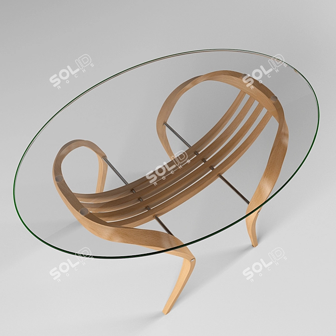 Sleek Glass Table: Transparent & Modern 3D model image 2