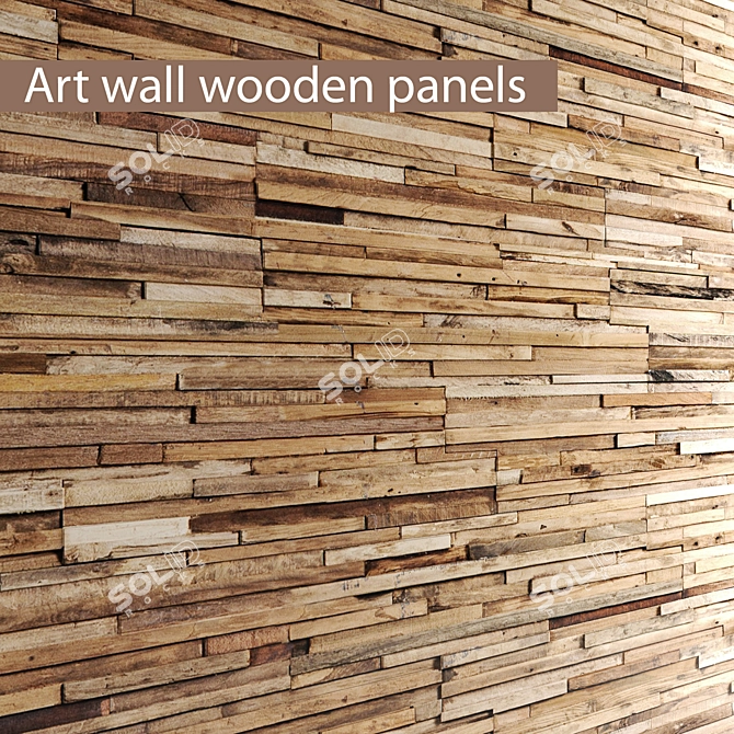 Artistic Tiled Board Wall 3D model image 1