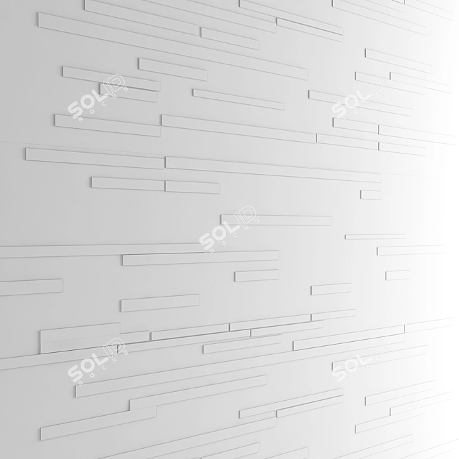 Artistic Tiled Board Wall 3D model image 3