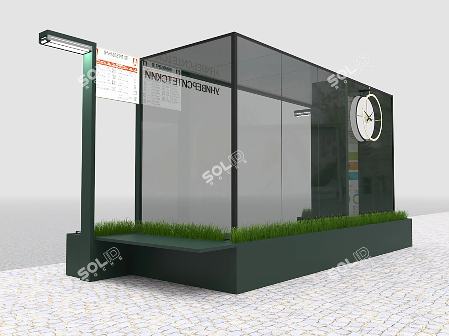 Artful Bus Stop Design 3D model image 3