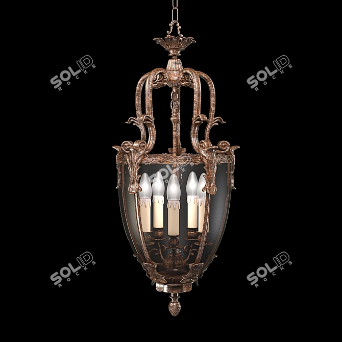 Elegant Italian Chandelier: BADARI B5.485 3D model image 1