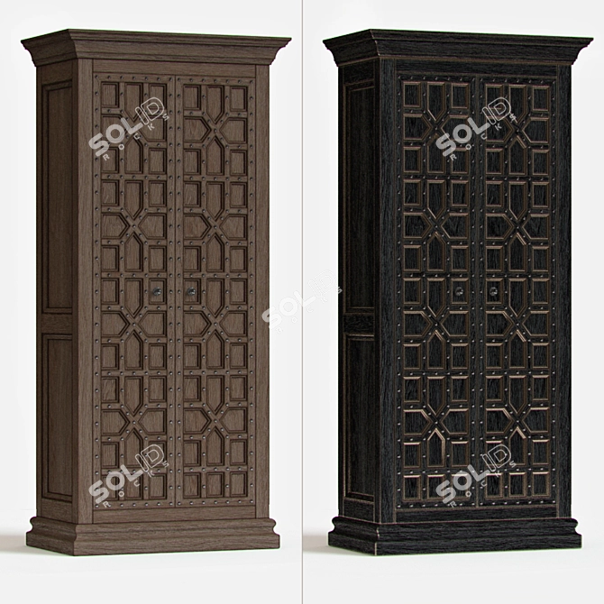 Castello Wardrobe in 3 Walnut Finishes 3D model image 2