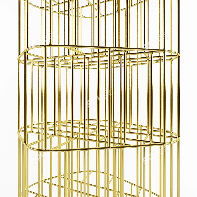 Luxury Golden Cage Bookcase (Ceccotti) 3D model image 2