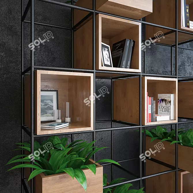 Modern Iron Shelf for Plants, Books, Frames, Candles, Vases. 3D model image 2