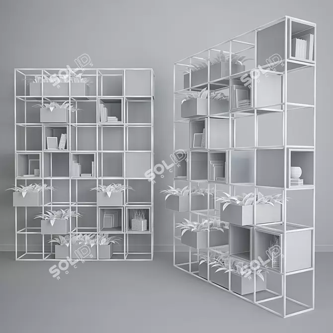 Modern Iron Shelf for Plants, Books, Frames, Candles, Vases. 3D model image 3