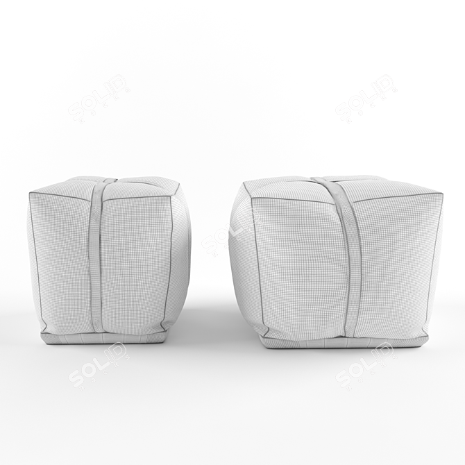 Sake Pouf: Soft Cushion on Sturdy Base 3D model image 2