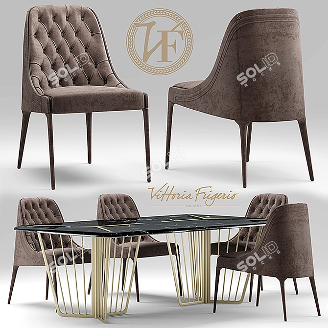 Vittoria Frigerio Poggi High Capitonne Chair 3D model image 1