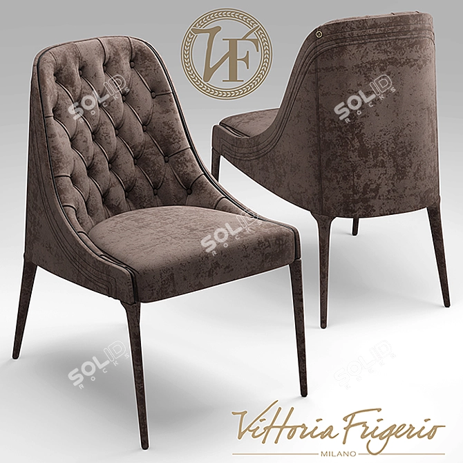 Vittoria Frigerio Poggi High Capitonne Chair 3D model image 2