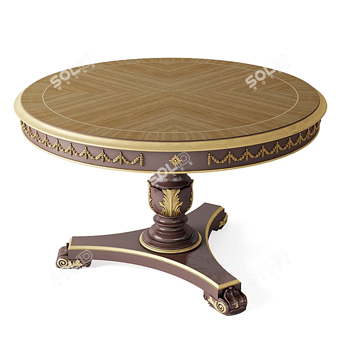 Classic Round Dining Table 3D model image 1