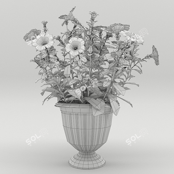 Petunia Flower Pot: Stunning Terrace & Balcony Decor! 3D model image 3