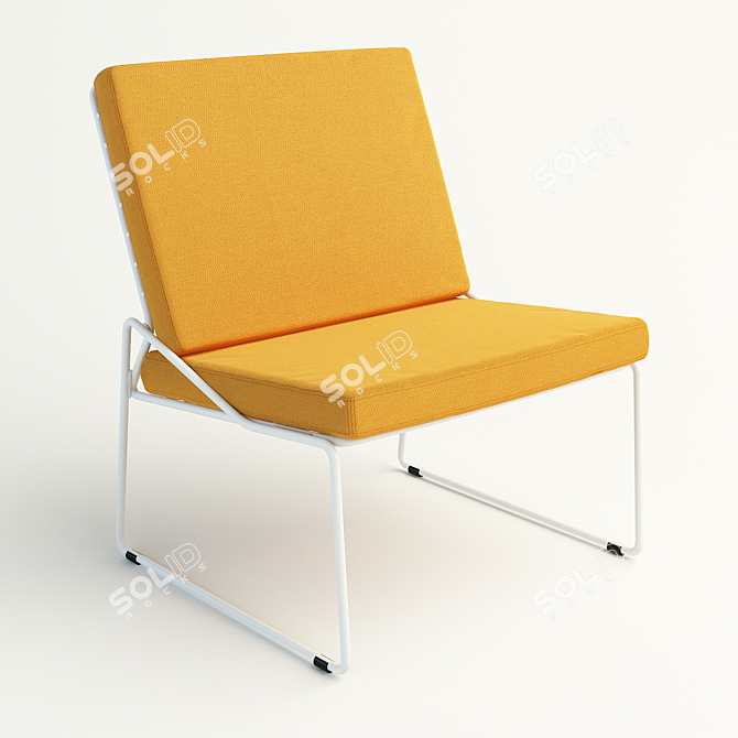 Cosmo Cricket: Stylish Steel Frame Chair 3D model image 1