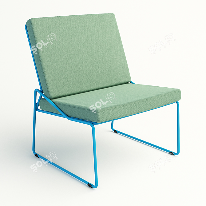 Cosmo Cricket: Stylish Steel Frame Chair 3D model image 2