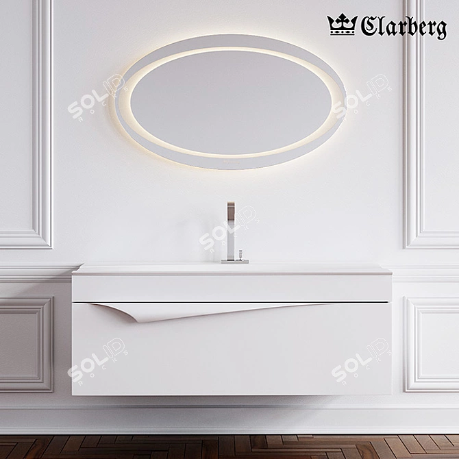 Clarberg 120cm Papyrus Bathroom Vanity 3D model image 1