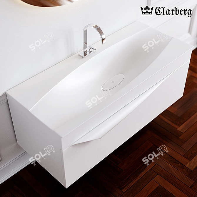 Clarberg 120cm Papyrus Bathroom Vanity 3D model image 2