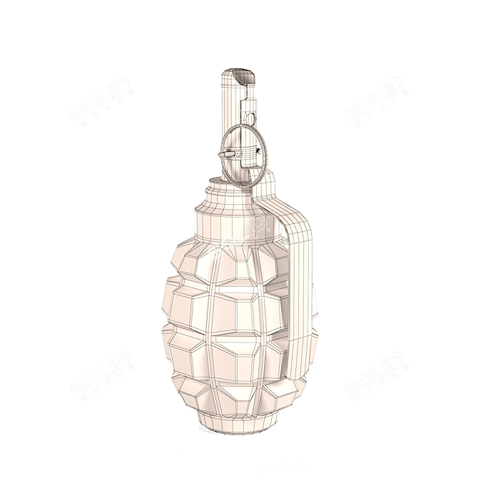 Explosive Grenade F-1 3D model image 2