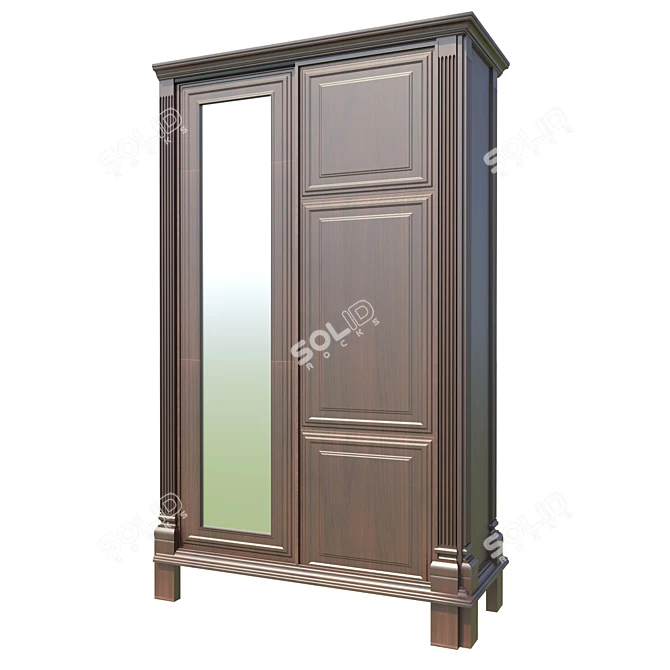 Title: Classic Corner Wardrobe 3D model image 1