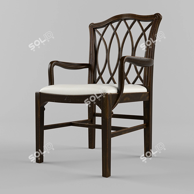 Elegant Garden Dining Chair 3D model image 1